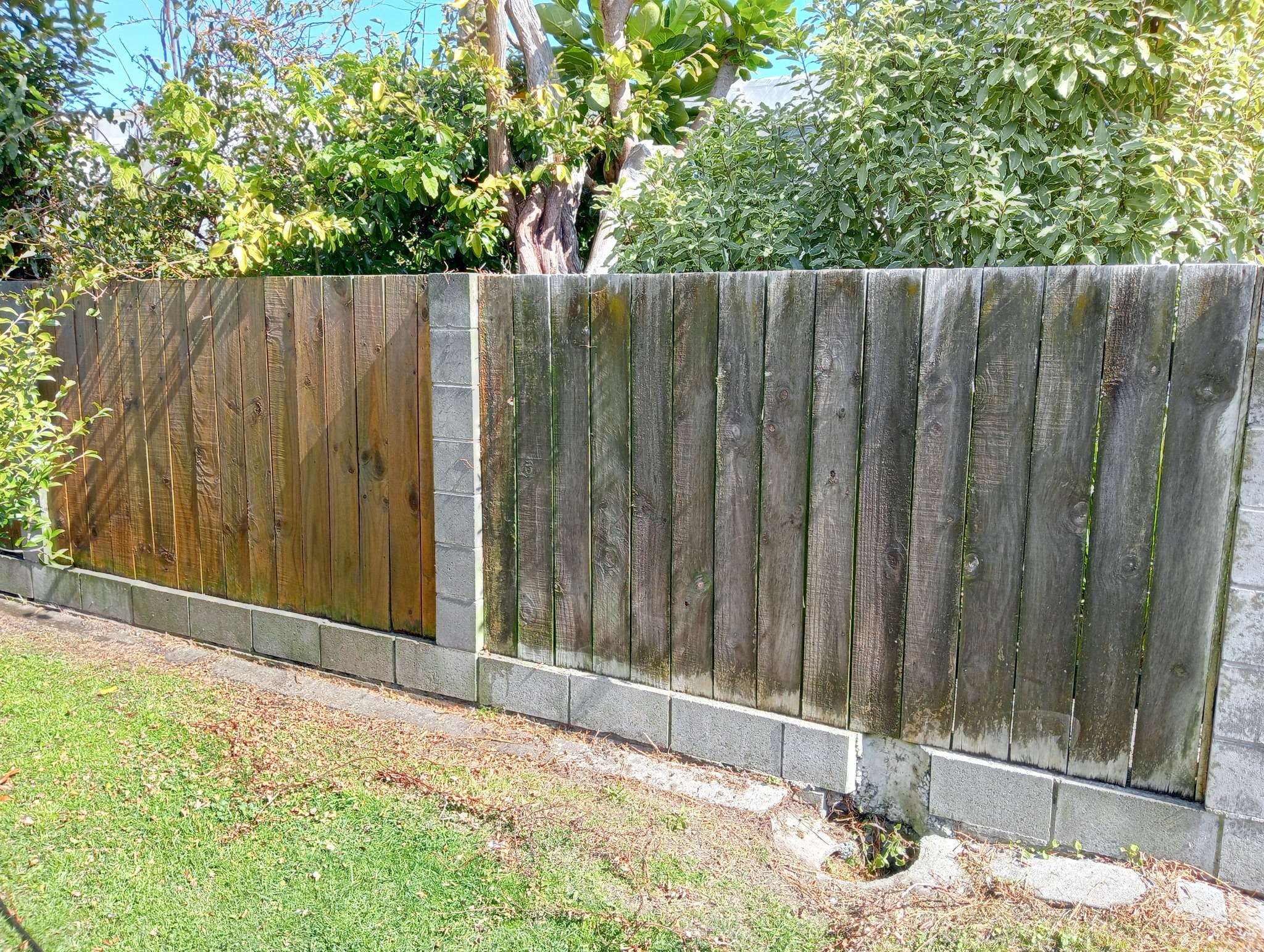 Before and after fence