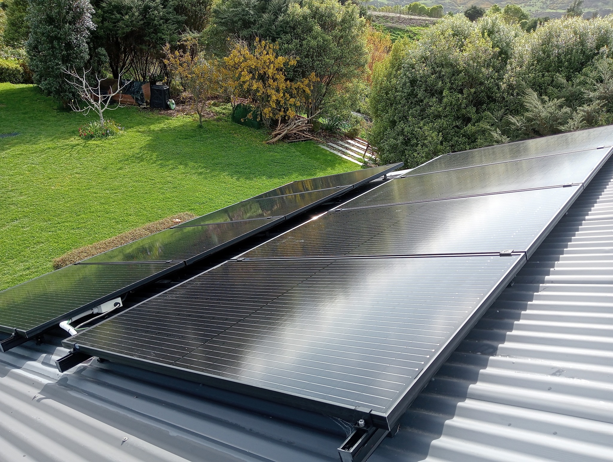 Clean solar panels on roof